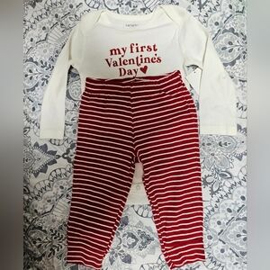 Carter's My First Valentine's Day Baby Outfit size 12 months NWT